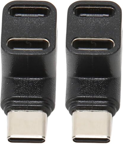 Dioche ثنائي أنثى USB 2 قطعة USB C 3.1 محول زاوية 90 درجة 10 جيجابت في الثانية موصل زاوية قائمة أنثى مزدوج - نقل بيانات عالي السرعة، توصيل طاقة 100 وات، توافق عالمي in Kuwait