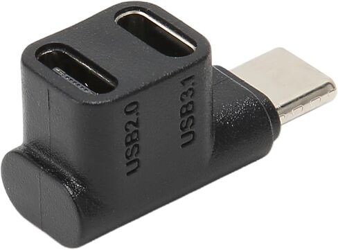 Dioche ثنائي أنثى USB 2 قطعة USB C 3.1 محول زاوية 90 درجة 10 جيجابت في الثانية موصل زاوية قائمة أنثى مزدوج - نقل بيانات عالي السرعة، توصيل طاقة 100 وات، توافق عالمي in Kuwait
