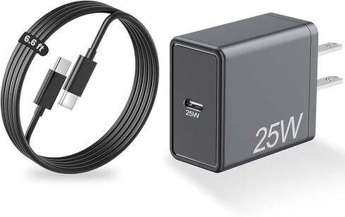 25W USB C Super Fast Charging Adapter for Samsung Galaxy A16/A15/A14/A13/A9/A71/A54/A53/A42/A32/A31/S25 Ultra/S24+/S23/W25/Z Flod6, PD Port Wall Charger Block with 6.6ft Type C Phone Cable in Saudi Arabia
