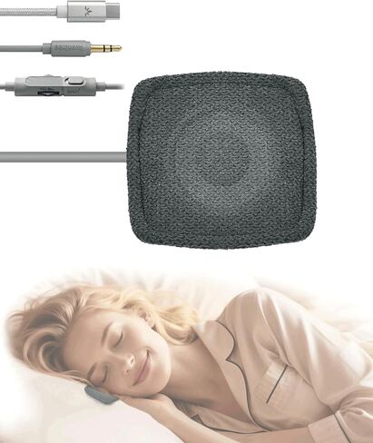 Avantree Slumber Mini - مكبر صوت وسادة سلكي رفيع للغاية للنوم، صوت ناعم وقت النوم، لا حاجة للشحن، سماعات رأس للنوم للبودكاست والكتب الصوتية، التحكم في مستوى الصوت في الخط، USB-C وAUX in Kuwait