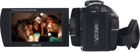 كاميرا فيديو Minolta MN4K25NV 4K Ultra HD 30 ميجا بيكسل للرؤية الرقمية الليلية (أسود) حزمة مع بطاقة ذاكرة 128 جيجابايت + حامل ثلاثي للكاميرا + ضوء LED (متجدد) in Saudi Arabia