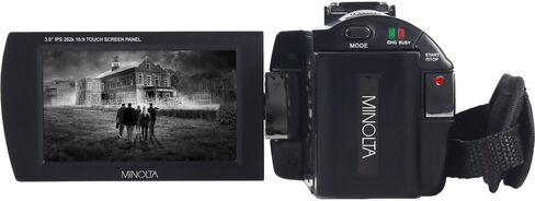 كاميرا فيديو Minolta MN4K25NV 4K Ultra HD 30 ميجا بيكسل للرؤية الرقمية الليلية (أسود) حزمة مع بطاقة ذاكرة 128 جيجابايت + حامل ثلاثي للكاميرا + ضوء LED (متجدد) in Saudi Arabia