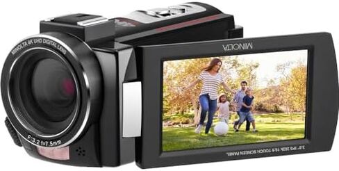 كاميرا فيديو Minolta MN4K25NV 4K Ultra HD 30 ميجا بيكسل للرؤية الرقمية الليلية (أسود) حزمة مع بطاقة ذاكرة 128 جيجابايت + حامل ثلاثي للكاميرا + ضوء LED (متجدد) in Saudi Arabia