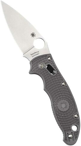 سكين Spyderco Manix 2 خفيف الوزن قابل للطي - مقبض FRN رمادي، حافة عادية، طحن مسطح بالكامل، شفرة فولاذية Maxamet دقيقة الذوبان ومحمل كروي - C101PGY2 in Saudi Arabia