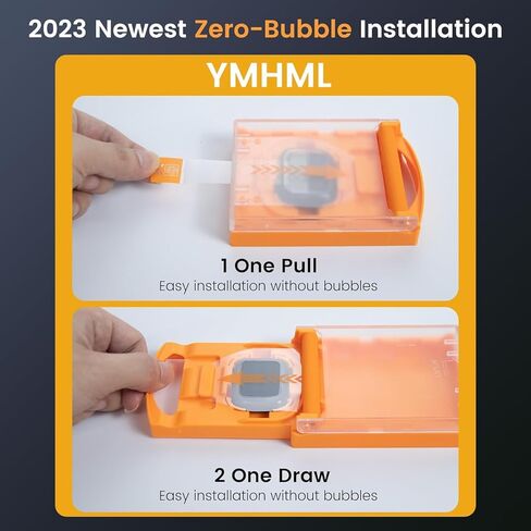 YMHML 3 Pack for Apple Watch Series 9 Screen Protector 45mm [Zero Bubble], Upgrade 3D Full Coverage HD Clear Waterproof Film with [Auot Install Cabin] for Apple Watch Series 9/8/7 Accessories in Saudi Arabia