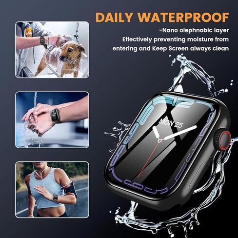 YMHML 3 Pack for Apple Watch Series 9 Screen Protector 45mm [Zero Bubble], Upgrade 3D Full Coverage HD Clear Waterproof Film with [Auot Install Cabin] for Apple Watch Series 9/8/7 Accessories in Saudi Arabia