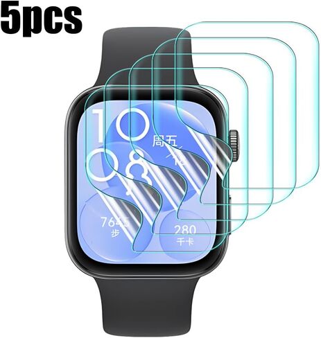 5PCS Soft TPU Film Protective Films for Huawei Fit 3 Smartwatch Screen Protectors Anti-scratch HD Clear Watch Film,Hydrogel in Saudi Arabia