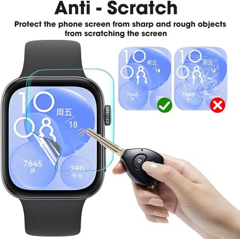 5PCS Soft TPU Film Protective Films for Huawei Fit 3 Smartwatch Screen Protectors Anti-scratch HD Clear Watch Film,Hydrogel in Saudi Arabia