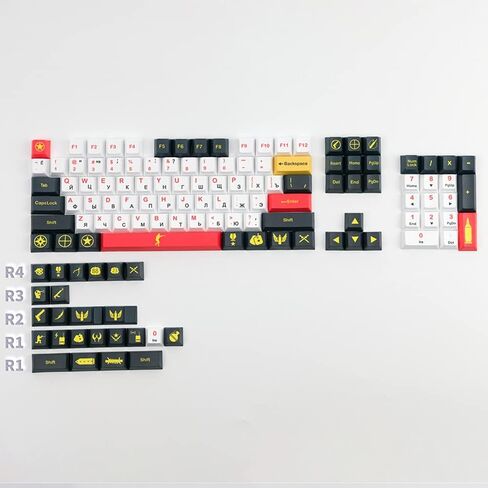 الروسية الإنجليزية أسود أبيض قبعات المفاتيح الكرز الشخصي PBT أغطية المفاتيح ل Cherry Mx Gateron Kailh Box TTC التبديل لوحة المفاتيح الميكانيكية in Kuwait