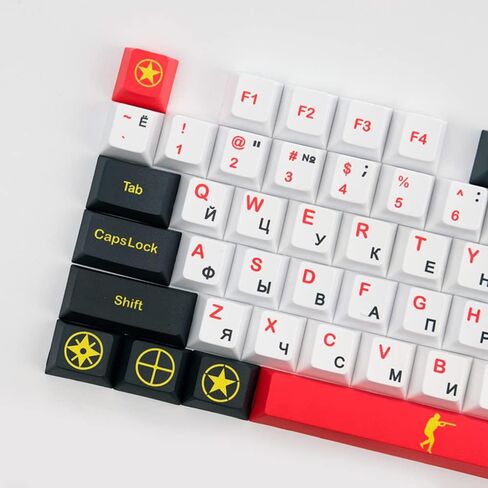 الروسية الإنجليزية أسود أبيض قبعات المفاتيح الكرز الشخصي PBT أغطية المفاتيح ل Cherry Mx Gateron Kailh Box TTC التبديل لوحة المفاتيح الميكانيكية in Kuwait