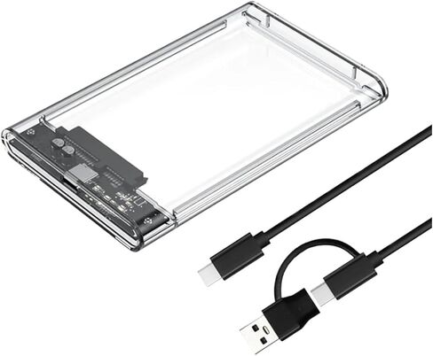 USpB 3.0 حافظة HDD شفافة 2.5 بوصة، كابل مايكرو من النوع C حافظة قرص صلب خارجي 2.5 بوصة SATA Box HDD SSD كمبيوتر جديد 2026 عالي لمكونات إلكترونية موثوقة in Kuwait