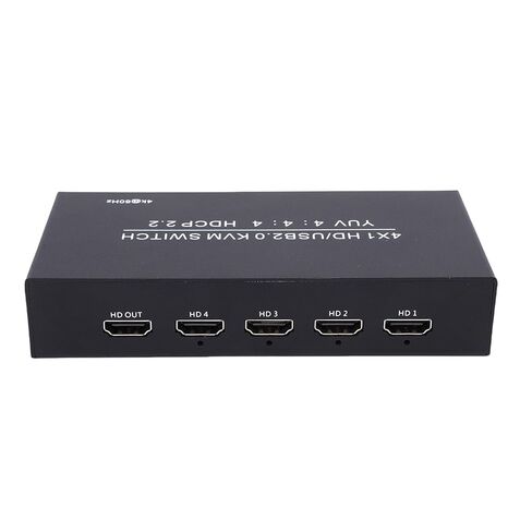 محول Diyeeni 4x1 HDMI KVM، محول KVM 4K@60 هرتز مع 4 منافذ USB، لطابعة محركات الأقراص الصلبة ولوحة المفاتيح والماوس وشاشة مشاركة الكمبيوتر، يدعم EDID، مع 4 كابلات USB in Saudi Arabia