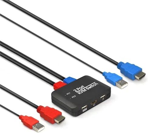 4K@60Hz 2 Port KVM Switch Support Keyboard and Mouse Control KVM Switch 2 Input 1 Output for Computer Laptop DVD PS*5 HDTV in Saudi Arabia