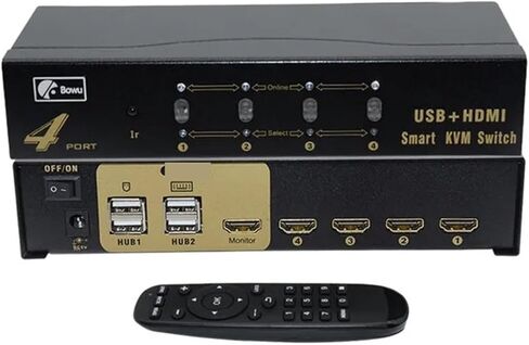 4Ports USB KVM Smart Switch HDMI-Compatible USB Converter Four in One Out Computer Share Projector Keyboard Mouse Monitor Device in Saudi Arabia