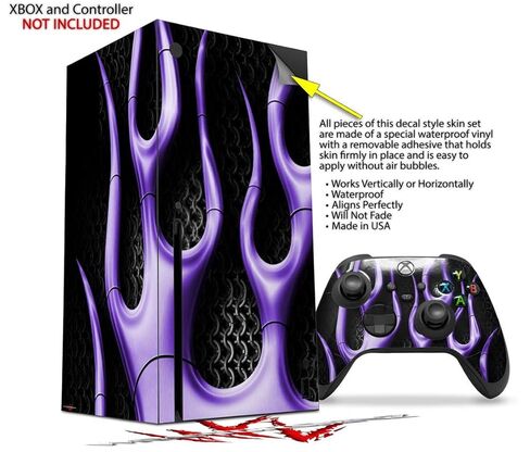 ملصق من الفينيل من WraptorSkinz متوافق مع وحدة التحكم ووحدة التحكم XBOX Series X - لهب معدني أرجواني (وحدة التحكم في الألعاب غير متضمنة) in Saudi Arabia