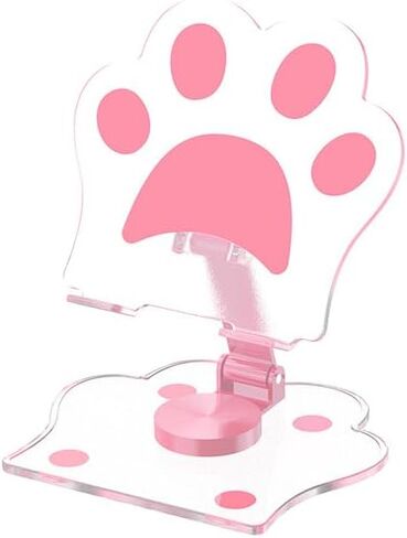 حامل هاتف لطيف على شكل مخلب القط، حامل هاتف قابل للطي للمكتب، لوازم ديكور المكتب، منضدة، متوافق مع هاتف iPhone الذكي، حامل لملحقات Nintendo Switch (وردي، للهاتف) in Kuwait