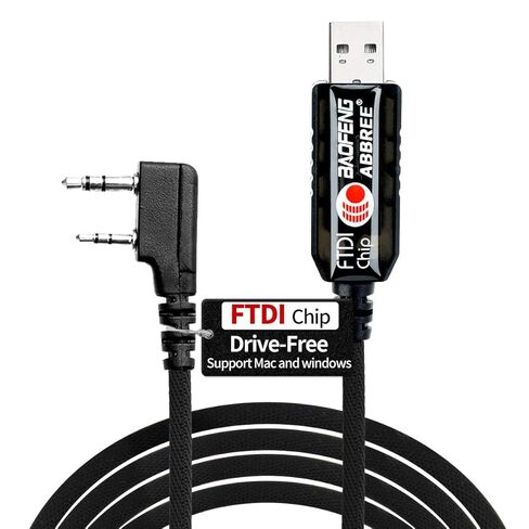 BAOFENG UV-5R FTDI USB Programming Cable for Ham Radio UV5R BF-F8HP 5RM UV-5G Plus K5PLUS DM32 UV32 AR-152 GM-15PRO GM21 UV-21R UV-17R GM-5RH,Support Windows,Mac,Ubuntu OS in Saudi Arabia