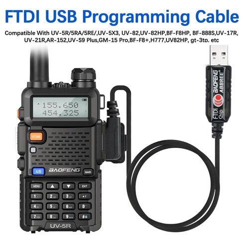 BAOFENG UV-5R FTDI USB Programming Cable for Ham Radio UV5R BF-F8HP 5RM UV-5G Plus K5PLUS DM32 UV32 AR-152 GM-15PRO GM21 UV-21R UV-17R GM-5RH,Support Windows,Mac,Ubuntu OS in Saudi Arabia
