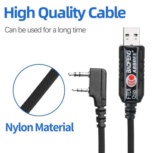 BAOFENG UV-5R FTDI USB Programming Cable for Ham Radio UV5R BF-F8HP 5RM UV-5G Plus K5PLUS DM32 UV32 AR-152 GM-15PRO GM21 UV-21R UV-17R GM-5RH,Support Windows,Mac,Ubuntu OS in Saudi Arabia