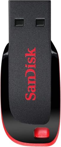 Sandisk Cruzer Blade USB Flash Drive 32GB USB Type-A 2.0 Black Red (32GB, USB Type-A, 2.0, Slide, Black, Red) in Saudi Arabia
