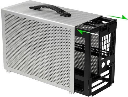 D3 MiniI TX Computer Case Full Aluminum Micro ATX Desktop PC Case in Silver Color Fits 280 Water Cooling in Saudi Arabia