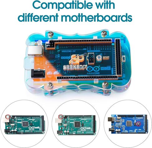 حافظة أكريليك شفافة قزحية اللون متوافقة مع لوحة Arduino MEGA 2560 R3. (غير متضمنة مع لوحة MEGA 2560 R3) in Kuwait