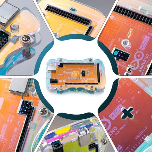 حافظة أكريليك شفافة قزحية اللون متوافقة مع لوحة Arduino MEGA 2560 R3. (غير متضمنة مع لوحة MEGA 2560 R3) in Kuwait