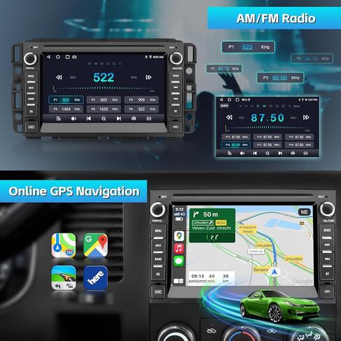 Car Stereo Radio for Chevy Silverado 2007-2013 Tahoe GMC Sierra Yukon Radio Android 13 Carplay Android Auto Bluetooth GPS Navigation Touch Screen Head Unit with Backup Camera in Saudi Arabia