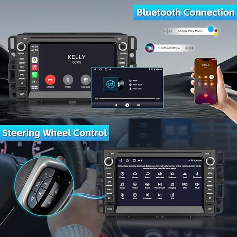 Car Stereo Radio for Chevy Silverado 2007-2013 Tahoe GMC Sierra Yukon Radio Android 13 Carplay Android Auto Bluetooth GPS Navigation Touch Screen Head Unit with Backup Camera in Saudi Arabia