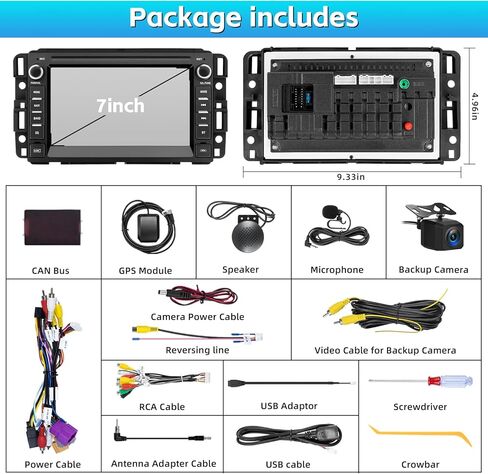 Car Stereo Radio for Chevy Silverado 2007-2013 Tahoe GMC Sierra Yukon Radio Android 13 Carplay Android Auto Bluetooth GPS Navigation Touch Screen Head Unit with Backup Camera in Saudi Arabia