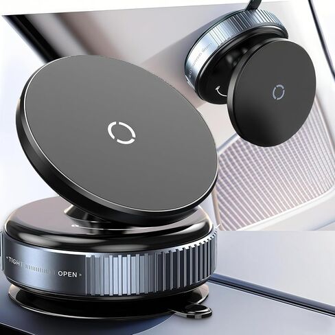 2025 Upgraded Vacuum Magnetic Phone Holder for Car and Gym, 360° Rotatable Mount for iPhone 16e 16 Pro Max 15 14 13 12 & Android, Perfect for Smooth Surfaces, Makeup, Shower in Saudi Arabia