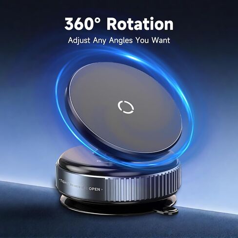 2025 Upgraded Vacuum Magnetic Phone Holder for Car and Gym, 360° Rotatable Mount for iPhone 16e 16 Pro Max 15 14 13 12 & Android, Perfect for Smooth Surfaces, Makeup, Shower in Saudi Arabia