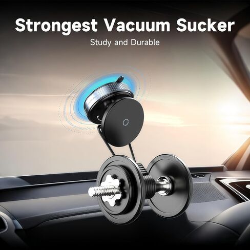 2025 Upgraded Vacuum Magnetic Phone Holder for Car and Gym, 360° Rotatable Mount for iPhone 16e 16 Pro Max 15 14 13 12 & Android, Perfect for Smooth Surfaces, Makeup, Shower in Saudi Arabia