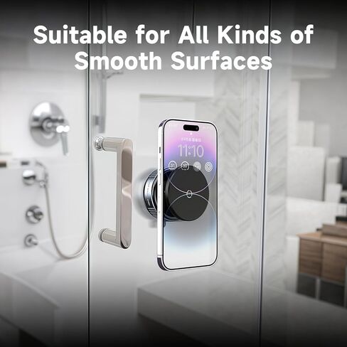 2025 Upgraded Vacuum Magnetic Phone Holder for Car and Gym, 360° Rotatable Mount for iPhone 16e 16 Pro Max 15 14 13 12 & Android, Perfect for Smooth Surfaces, Makeup, Shower in Saudi Arabia