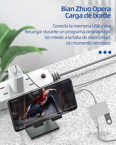 قارئ بطاقة SD TF USB C (4in1) محول OTG 3.0 لهاتف iPhone 16 15 قارئ بطاقة Micro SD لجهاز iPad نوع C كابل شاحن MacBook لأجهزة Apple متوافق مع كاميرا ذاكرة الكمبيوتر اللوحي Samsung S25 Android in Saudi Arabia