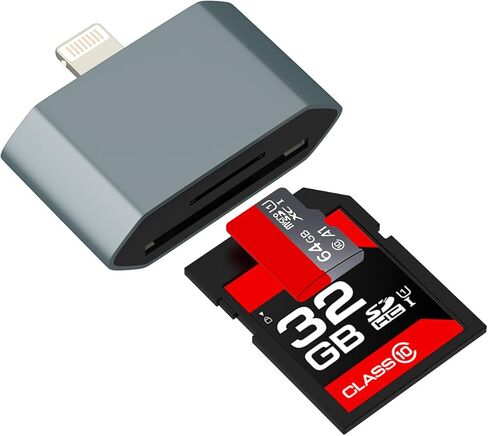SD Card Reader for iPhone 14 13 12 11 Pro Max(2 in 1)for Apple MFI Certified Lightning to Micro SD Memory Adapter Digital Camera TF Dual Slot Photo Transfer for iPad Mobile Stick Flash Drive Converter in Saudi Arabia