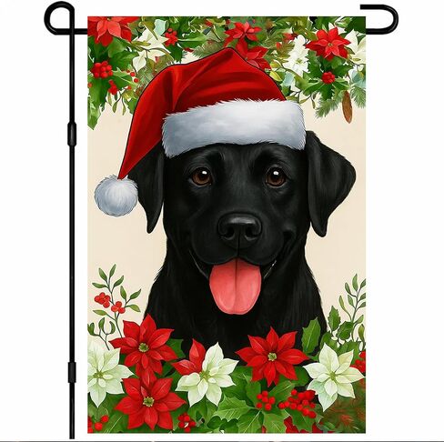 Christmas Garden Flag Winter Garden Flags Snowy Schnauzer Dog Garden Flag Double-Sided for Seasonal Christmas Winter Farmhouse Decoration 12x18 inches in Saudi Arabia