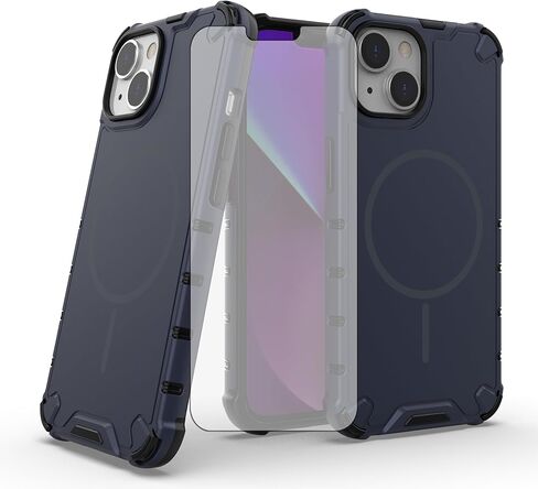 حافظة هاتف Asuwish لهاتف iPhone 13/14 مقاس 6.1 بوصة غطاء مغناطيسي مع واقي شاشة من الزجاج المقوى وملحقات الهاتف المحمول الواقية الهجينة iPhone13 iPhone14 5G i i-Phone i13 i14 النساء والرجال أرجواني in Kuwait