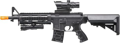 350 FPS Heavy Version M4 Airsoft Spring Rifle w/Flashlight and Red Dot Sight (Color: Black) in Saudi Arabia