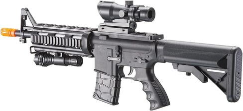 350 FPS Heavy Version M4 Airsoft Spring Rifle w/Flashlight and Red Dot Sight (Color: Black) in Saudi Arabia