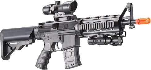 350 FPS Heavy Version M4 Airsoft Spring Rifle w/Flashlight and Red Dot Sight (Color: Black) in Saudi Arabia