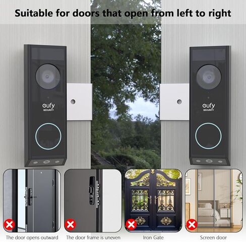 Anti-Theft Mount for Eufy Video Doorbell E340, No Drill Aluminum Bracket for Apartment Door (Upgraded) in Saudi Arabia