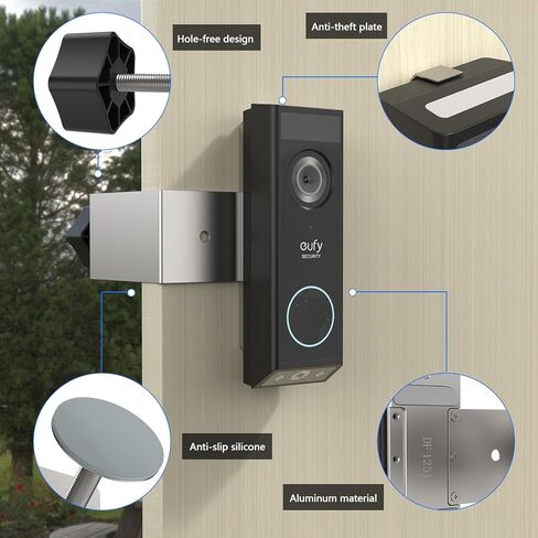 Anti-Theft Mount for Eufy Video Doorbell E340, No Drill Aluminum Bracket for Apartment Door (Upgraded) in Saudi Arabia