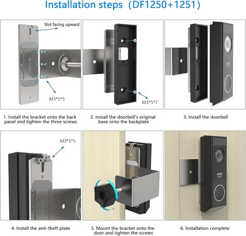 Anti-Theft Mount for Eufy Video Doorbell E340, No Drill Aluminum Bracket for Apartment Door (Upgraded) in Saudi Arabia