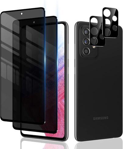 واقي شاشة Samsung Galaxy A55/A35 5G، فيلم الخصوصية + عدسة الكاميرا زجاج مقوى - عبوتان، خالي من الفقاعات، حماية ضد التجسس in Kuwait