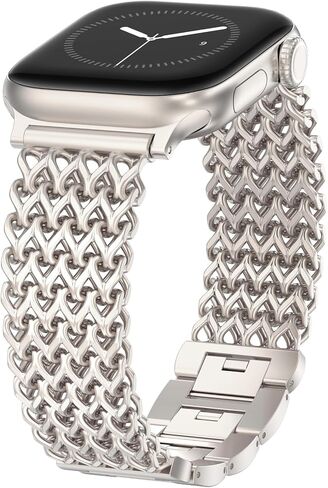 WINGLE for Apple Watch Band Women 38mm 40mm 41mm 42mm 44mm 45mm 46mm 49mm Series 11 10 9 8 7 6 5 4 3 2 1 SE 3/2/1, Dressy Band Stainless Steel Chain Strap Designer Link Bracelet for iWatch Ultra in Saudi Arabia