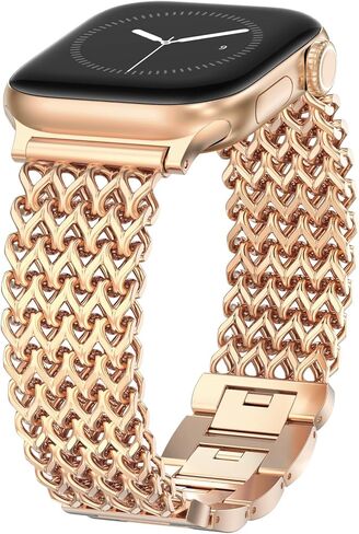 WINGLE for Apple Watch Band Women 38mm 40mm 41mm 42mm 44mm 45mm 46mm 49mm Series 11 10 9 8 7 6 5 4 3 2 1 SE 3/2/1, Dressy Band Stainless Steel Chain Strap Designer Link Bracelet for iWatch Ultra in Saudi Arabia