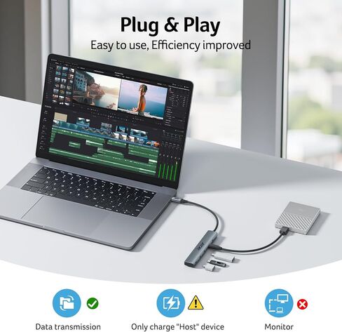 حزمة موزع USB C بسرعة 10 جيجابت في الثانية من أيسر مع محول USB C إلى إيثرنت in Saudi Arabia