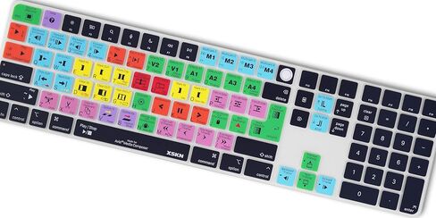 XSKN Avid Media Composer Shortcuts EU&US Universal Version سيليكون غطاء لوحة المفاتيح لجهاز 2024 iMac 24 بوصة M4 لوحة المفاتيح السحرية مع معرف اللمس ولوحة المفاتيح الرقمية A3119 in Kuwait
