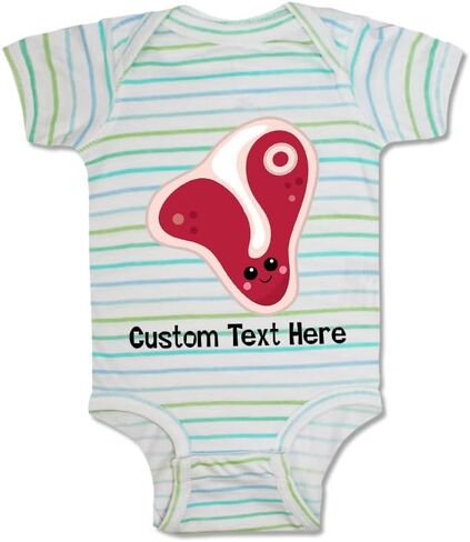 Cute Rascals Custom Baby Bodysuit Steak Food and Beverages Meats Funny Boy & Girl Baby Clothes Cotton in Saudi Arabia
